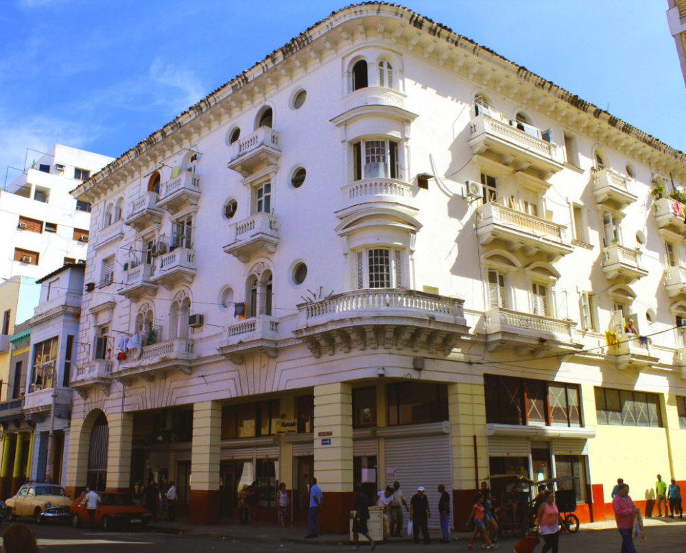 Historic Galiano Street building in Central Havana Cuba